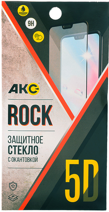 Защитное стекло "Акс" Rock с окантовкой (Huawei Y9S,черный)