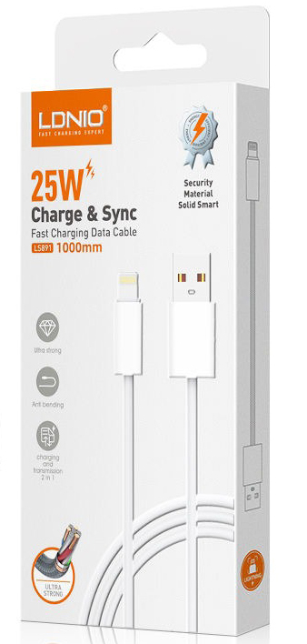 Кабель USB LDNIO LS891 microUSB 25W 1m (белый)