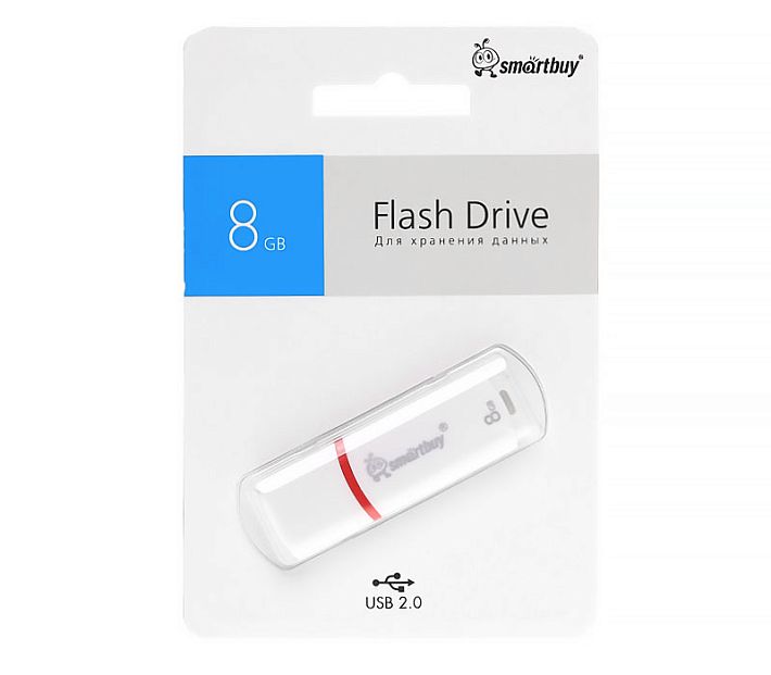 USB накопитель Smart Buy 8GB Crown (белый)