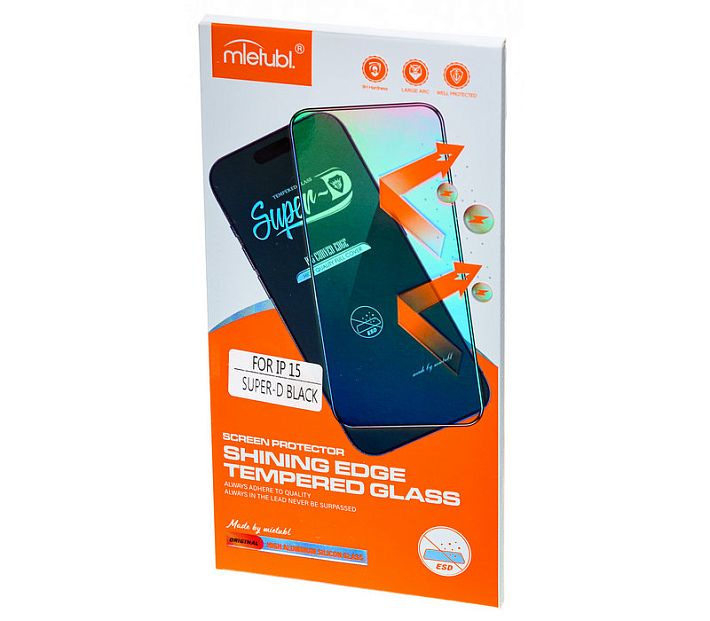 Защитное стекло "Mietubl" Premium Tempered Glass (iPhone 15 Plus.черный)