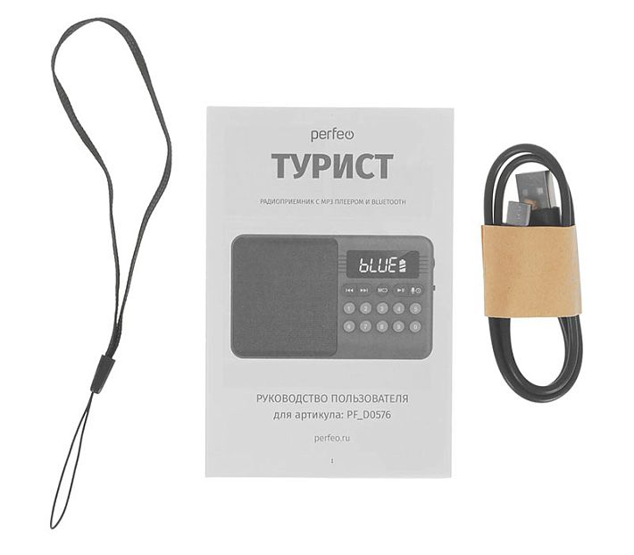 Радиоприемник Perfeo цифровой Турист (Bluetooth 5.3) (серый)