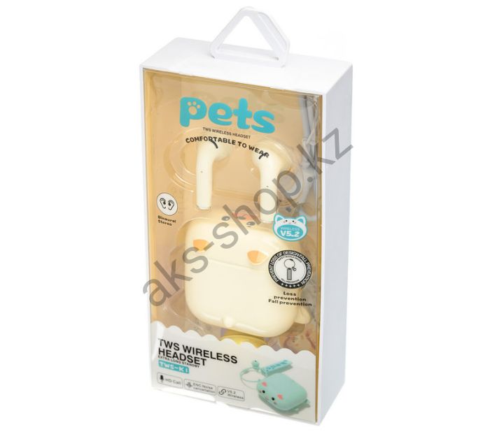 Bluetooth наушники Pets TWS-K1 (бежевый)