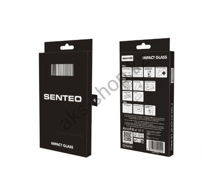 Защитное стекло "SENTEO" для iPhone 15 (черный)