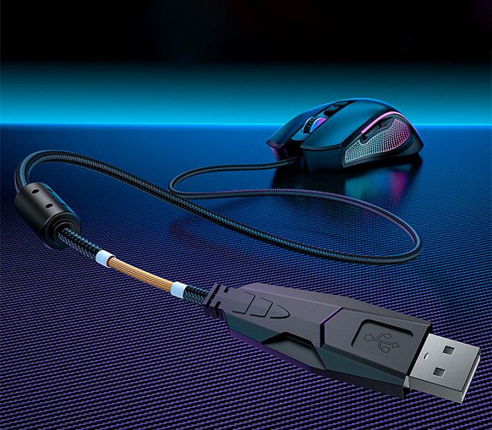 Мышь проводная игровая "YESIDO" KB20 (черный)