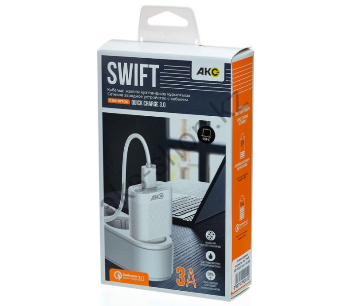 Сетевое зарядное устройство "Акс" Swift СЗУ-107QC Type-C 3A (БИ)