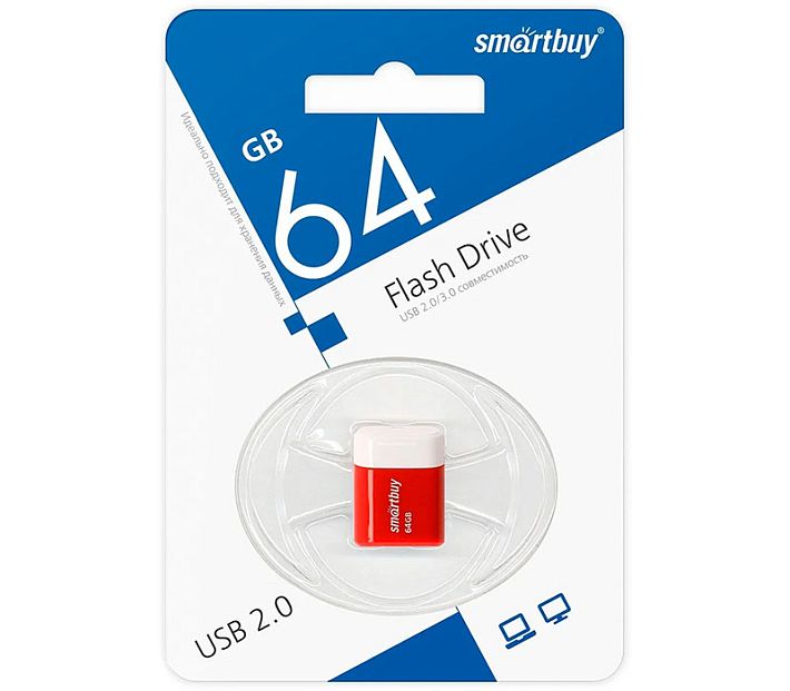 USB накопитель Smart Buy 64Gb Lara (красный)