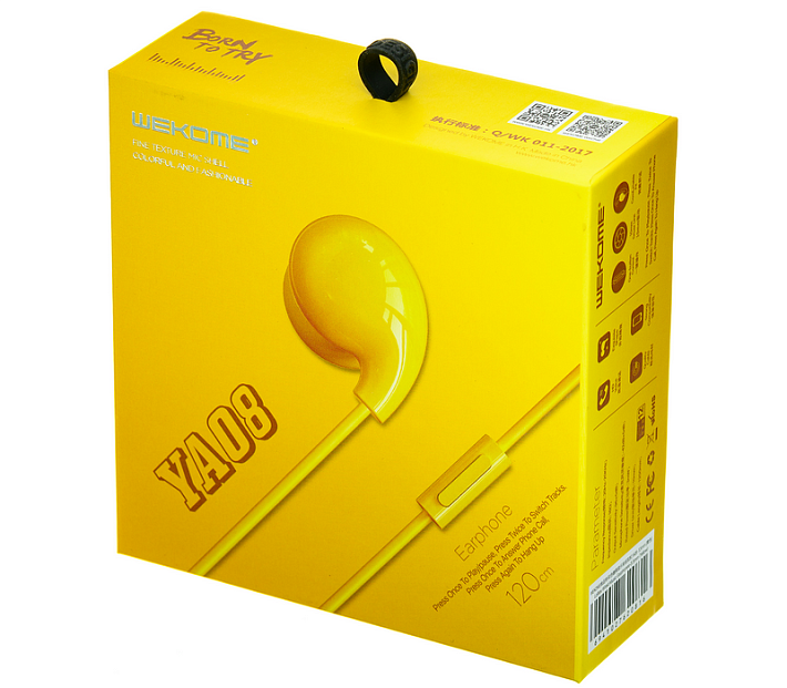 Наушники Wekome Design YA08 (желтый)