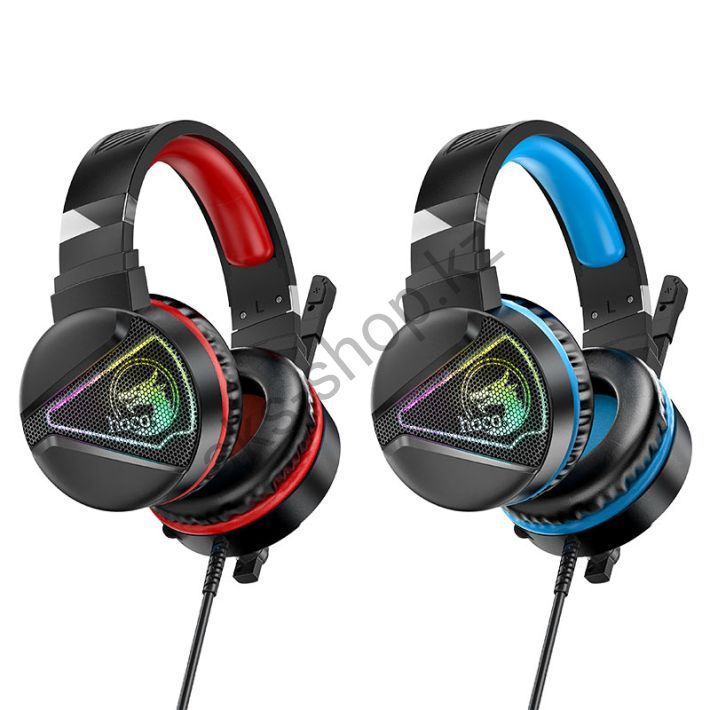 Наушники игровые hoco W104 (подключение USB) (черно-синий)