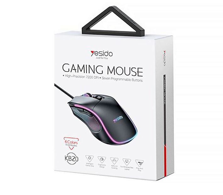 Мышь проводная игровая "YESIDO" KB20 (черный)
