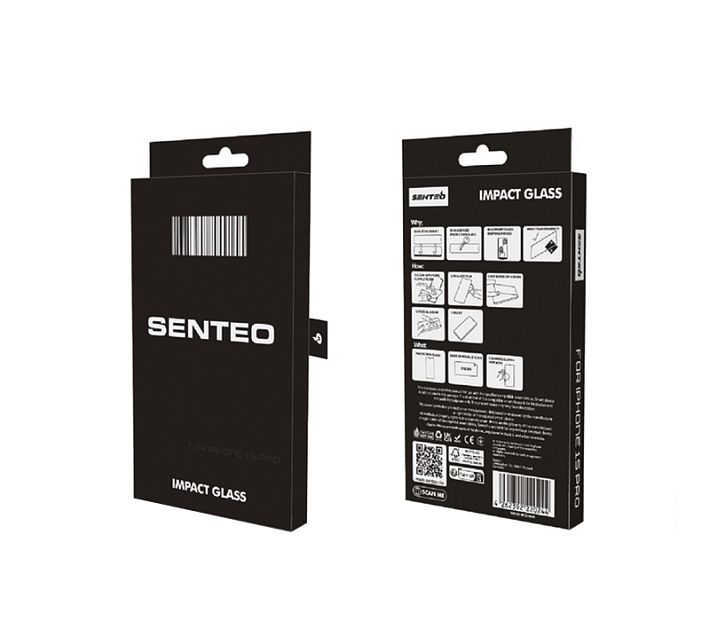 Защитное стекло "SENTEO" для iPhone 16 (черный)