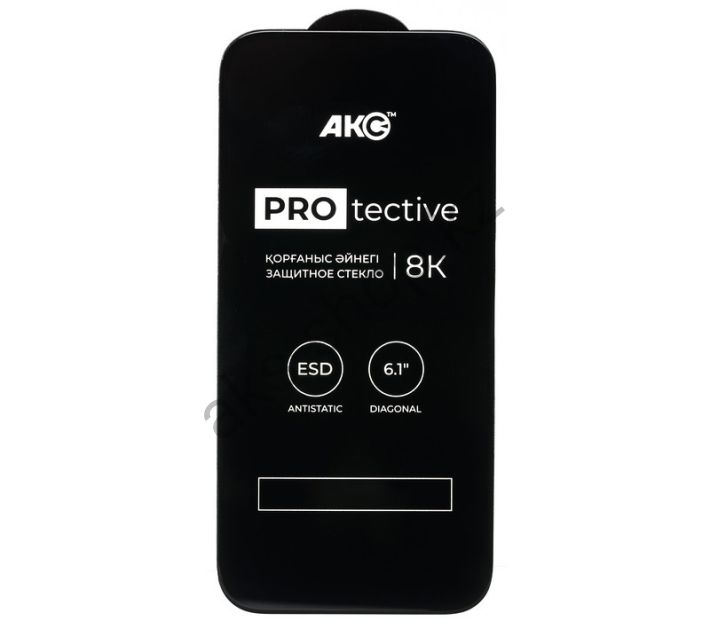 Защитное стекло "Акс" PROtective с окантовкой (iPhone 15.черный)
