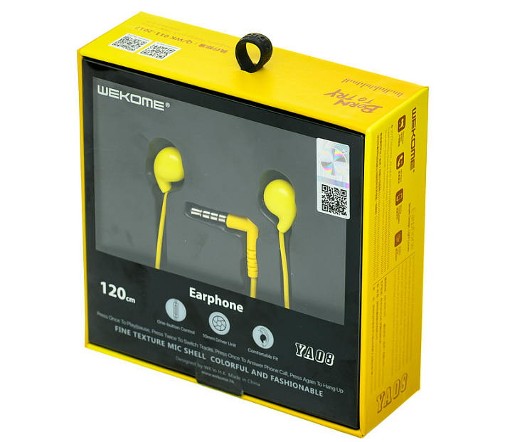Наушники Wekome Design YA08 (желтый)