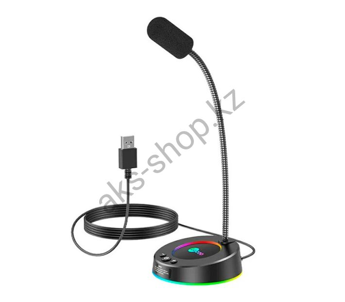 Микрофон компьютерный-настольный "Lecoo" MC01S (USB) (черный)