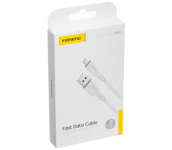 Кабель USB FONENG X90 microUSB 3A 1m (белый)