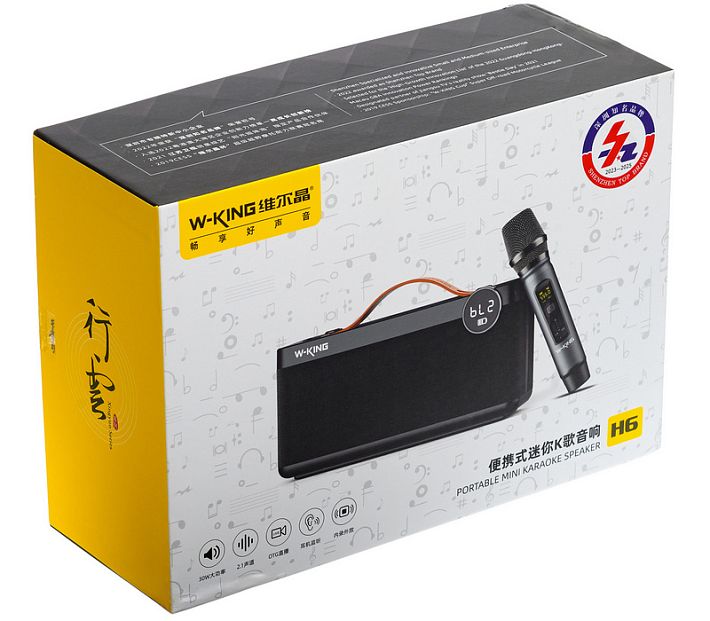Аудиосистема- караоке W-KING H6 30W (черный)